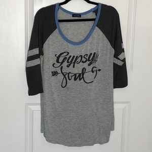 Gypsy Soul Raglan Tee Large